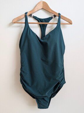 NWT MagicSuit dark racing green size 12 one piece racer back bathing suit swim